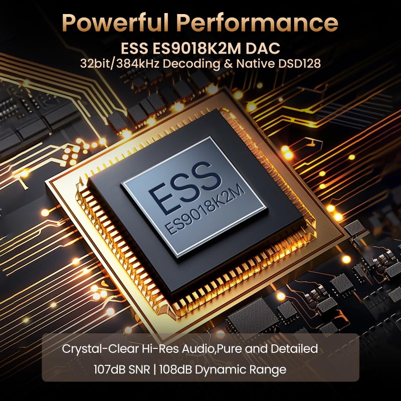 HIFI WALKER مشغل MP3 HIFI WALKER H2 HiFi مع بلوتوث 5.2، مشغل DSD FLAC بدون فقد، مشغل صوت رقمي عالي الدقة محمول مع بطاقة Micro SD سعة 64GB، يدعم حتى 512GB - Image 3